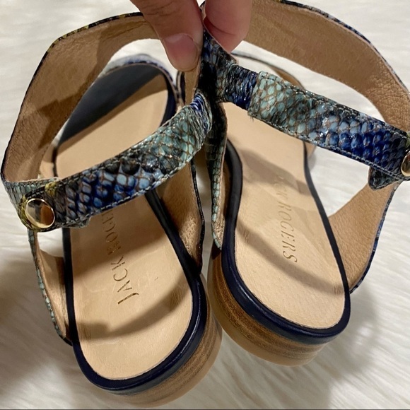 NEW Jack Rogers Gwen Wave‎ Sandal Blue Snake Multi 8 - Picture 6 of 8